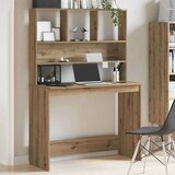 vidaXL Pisalna miza s policami artisian hrast 102x45x148 cm inž. les | Shoptok.si