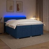  Boxspring krevet s madracem Plava 200 x 200 cm Tkanina Slike