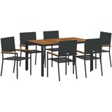 Vrtni set za objed 7 kom. Crna poliratan | shoptok.hr