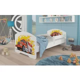 ADRK Furniture Otroška postelja Pepe grafika - 70x140 cm z ograjico