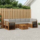  Set vanjskih sofa 8 kom. Prirodna i svjetlosiva | shoptok.hr