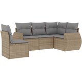  5-dijelni vrtni set sofa s jastucima bež od poliratana | shoptok.hr