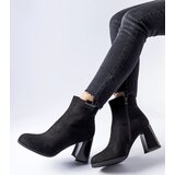 Gemre Black elegant block heel ankle boots Serbadone | Shoptok.si