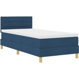 Plavi Modra postelja s škatlastim vzmetenjem in vzmetnico 90x190 cm iz tkanine, (22083034) | Shoptok.si