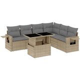 Maison Chic Seti vrtnega pohištva - Vrtna garnitura - Vrtni pohištvo set 7-delna z blazinami bež poli ratan, (21804659) | Shoptok.si