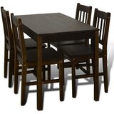 Furnova Lesena jedilna miza s 4 stoli rjave barve, (21946310) | Shoptok.si