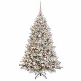  Umjetno božićno drvce s kuglicom 150 cm 150 LED lampica - Zelena i bijela 150 cm s LED-ima i ružičastim lopticama | shoptok.hr