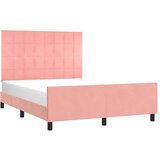 Posteljni okvir z vzglavjem roza 140x200 cm žamet, (20904942) | Shoptok.si