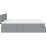 vidaXL Otomanski posteljni okvir z vzmetnicami siv 200x200 cm blago | Shoptok.si