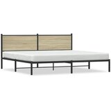  Metalni okvir kreveta bez madraca boja hrasta sonome 200x200 cm | shoptok.hr