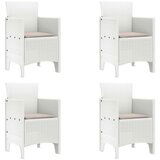  Vrtni stol Set 4 Bela s taupe blazinami, (22015545) | Shoptok.si