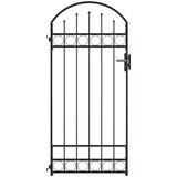 vidaXL Vrata za ogradu s lučnim vrhom čelična 89 x 200 cm crna | shoptok.hr