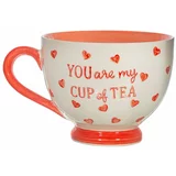 Sass & Belle Crvena/bijela keramička šalica 400 ml You are My Cup of Tea –