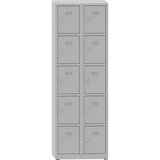  omara s predelki z zaklepanjem, vxšxg 1800 x 600 x 500 mm, 10 predelkov, svetlo sive barve | Shoptok.si