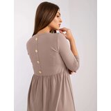 RUE PARIS Dress-RV-SK-7554.74P-dark beige | Shoptok.si