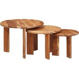  Stolovi za kavu na sklapanje 3 pcs Smeđa Čvrsto drvo akacije | shoptok.hr