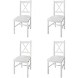 Maison Chic Jedilni stoli - Vzorci stoli 4 kosi beli iz borovine A638, (22031937) | Shoptok.si