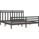  Posteljni okvir siv iz trdnega lesa 200x200 cm, (20708178) | Shoptok.si