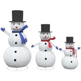 vidaXL Družina snežakov za božič 3 pcs Toplo bela 81 x 60 x 125 cm | Shoptok.si