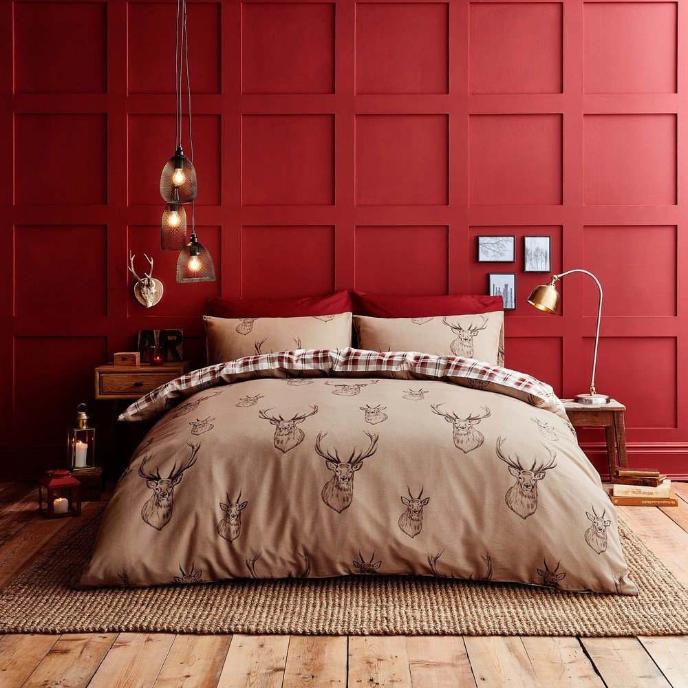 Catherine Lansfield Bež 3-dijelna posteljina za bračni krevet/za produženi krevet 230x220 cm Stag – | shoptok.hr