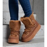  Brown platform snow boots insulated with fur Andra | shoptok.hr