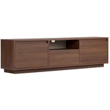 TV omarica v orehovem dekorju v temni naravni barvi 160x42x30 cm Sentinel –