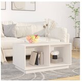  Klubska mizica bela 80×50×40 cm trdna borovina | Shoptok.si