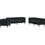  3-dijelni set sofa Chesterfield crni baršunasti | Eponuda.com