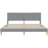  Krevetna konstrukcija Svjetlosiva 200 x 200 cm Tkanina | shoptok.hr