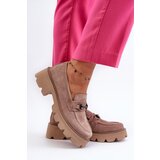 VINCEZA Chunky Women's Suede Moccasins Beige Neloria | shoptok.hr