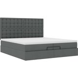 vidaXL Otomanski posteljni okvir z vzmetnicami siv 200x200 cm blago | Shoptok.si