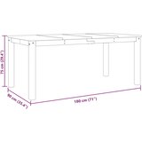  Blagovaonski stol PANAMA 180x90x75 cm od masivne borovine | shoptok.hr