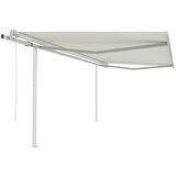 vidaXL Automatska tenda na uvlačenje sa stupovima 4 x 3 5 m krem | shoptok.hr