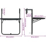 Viseći balkonski stol crni 60 x 64 x 83,5 cm plastični | shoptok.hr