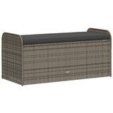vidaXL Klupa za pohranu s jastukom siva 115 x 51 x 52 cm od poliratana | shoptok.hr