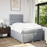  Krevet s oprugama i madrac svjetlosivi 120 x 200cm od tkanine | shoptok.hr