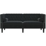  Dvosjed Chesterfield s jastučićima crni baršunasti | shoptok.hr