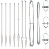 vidaXL Stebri za ograjo s konico 7 kosov Ø32 mm 170 cm Galvanizirano jeklo | Shoptok.si