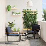  Setovi namještaja s jastukom 3 pcs Siva i tamnoplava Ratan | shoptok.hr