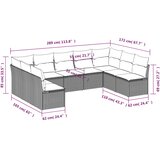  9-dijelni set vrtnih sofa s jastucima poliratan smeđi | shoptok.hr