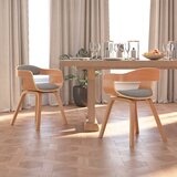 vidaXL Jedilni stol 2 kosa taupe ukrivljen les in blago | Shoptok.si