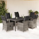 vidaXL 7-dijelni vrtni blagovaonski set sivi od poliratana | shoptok.hr