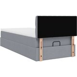 vidaXL otomanski okvir kreveta s madraca svijetlosivi 90x200cm tkanine | shoptok.hr