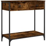 Maison Chic konzolna miza - miza ob steni dimljen hrast 75x34,5x75 cm inženirski les, (21786194) Cene