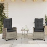vidaXL 3-dijelni bistro set od poliratana s jastucima sivi | shoptok.hr