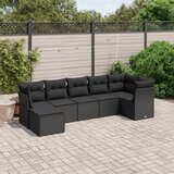 vidaXL 7-dijelni set vrtnih sofa od poliratana s jastucima crni | shoptok.hr