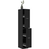 vidaXL Lekarniška omara črna 30x41x174,5 cm inženirski les | Shoptok.si