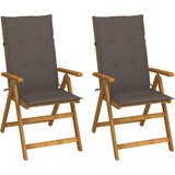 Maison Chic Vrtni stoli - Stol za vrt 2 kosa z blazinami trden akacijev les JS1423, (21879067) | Shoptok.si