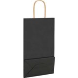  Papirnate vrećice 250 kom s ručkama crne 21x11x36 cm | shoptok.hr