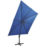  Vrtni senčnik z LED lučkami sinje moder 300 cm, (20729247) | Shoptok.si